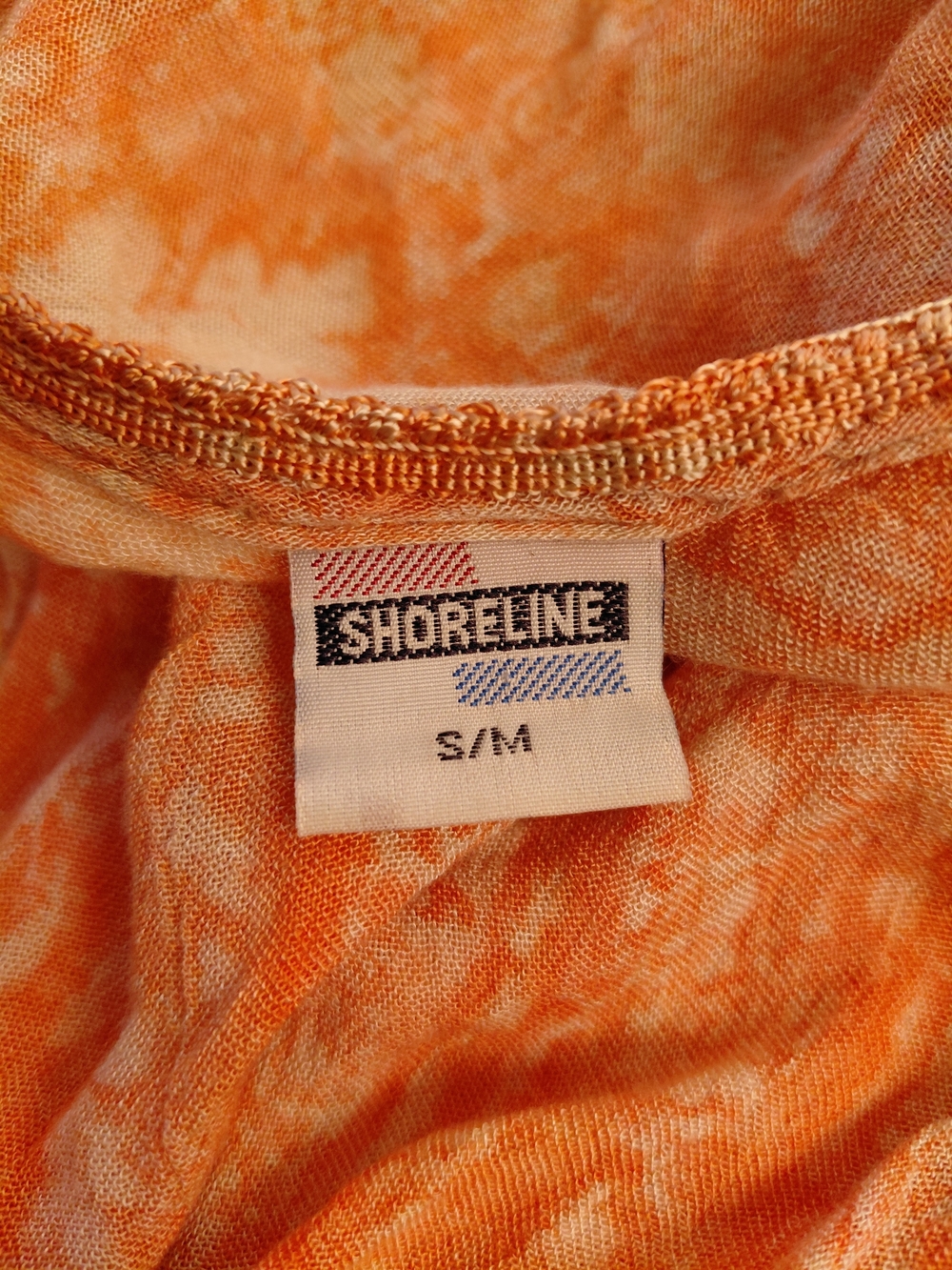 Vintage Shoreline Bohemian Orange 100% Rayon Embroidered Dress S/M - Picture 2 of 9